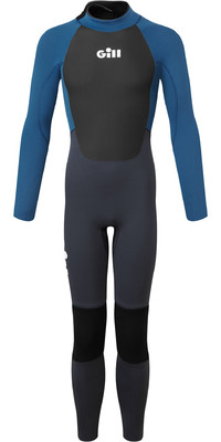 2024 Gill Junior Pursuit 4/3mm GBS Back Zip Wetsuit 5029 - Azul Atlntico / Azul Escuro